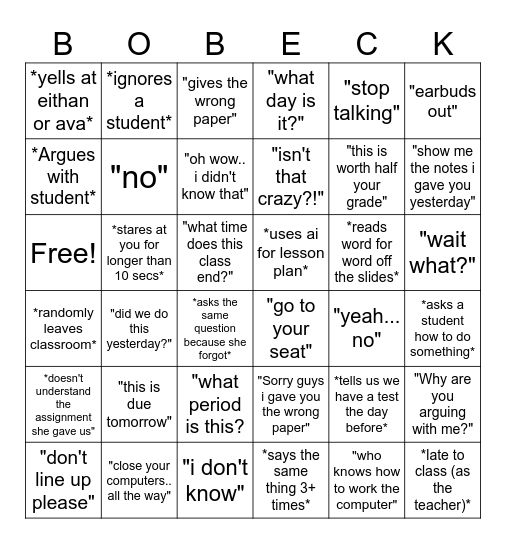 BINGO Card