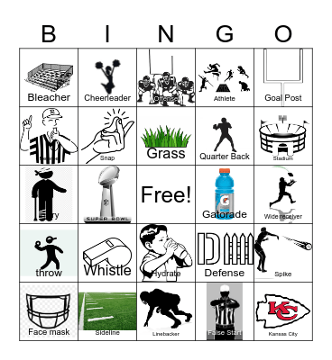 Super Bowl Bingo Card