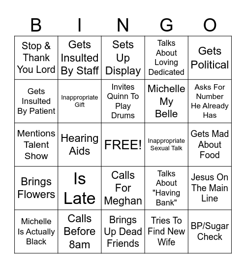 Mr. Carr Is Here! Bingo Card