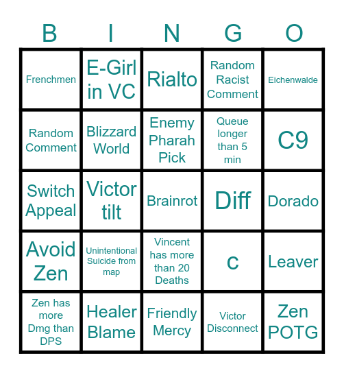 OW2 Bingo Card