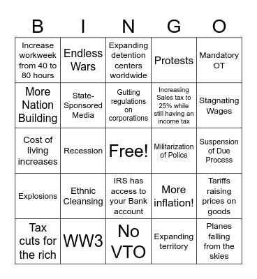 2025 Bingo Card