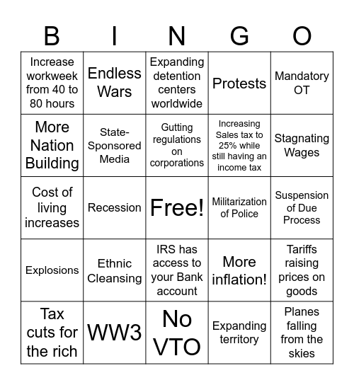 2025 Bingo Card