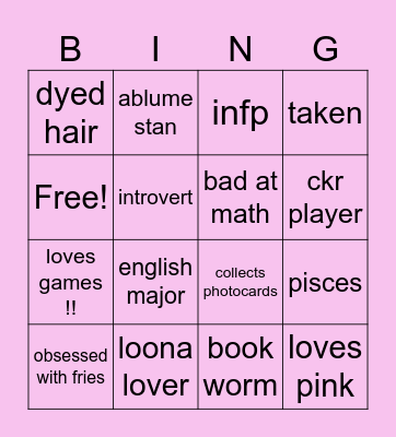bee ♡ Bingo Card