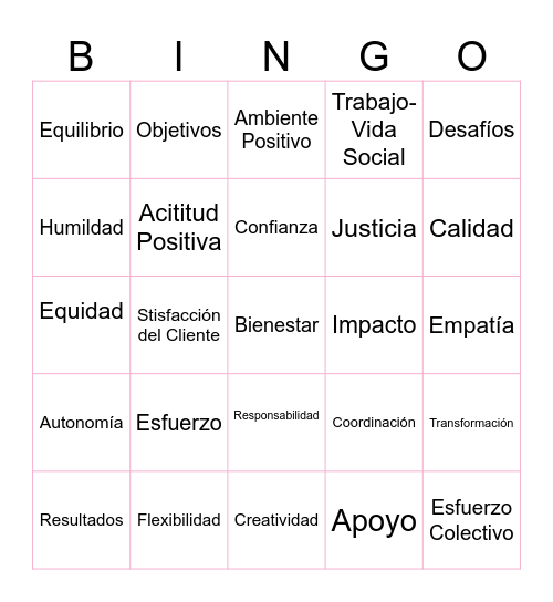 4CE CORAZONES CONECTADOS Bingo Card