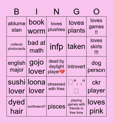bee ♡ Bingo Card