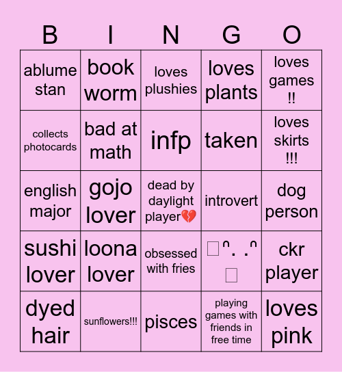 bee ♡ Bingo Card