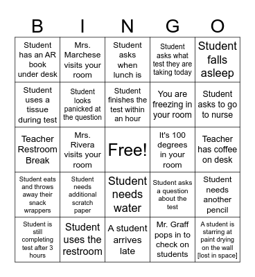 McDowell Benchmark Monitor Teacher BINGO Card