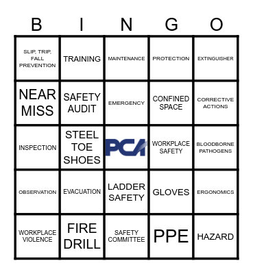 WORKPLACE SAFETY Bingo Card