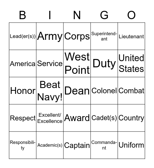Nininger Awards Dinner Bingo Card