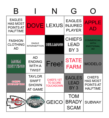 32 SQUAD SUPERBOWL EXTRAVAGANZA Bingo Card