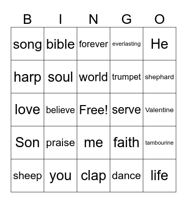 Valentine's Day Bingo Card