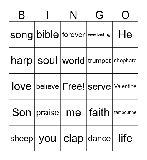 Valentine's Day Bingo Card