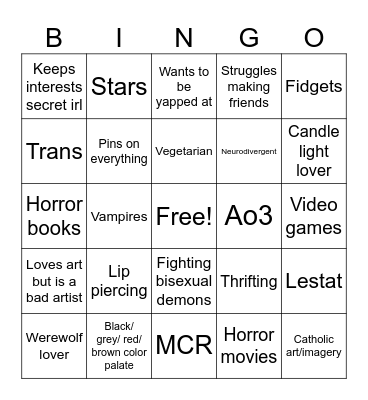 Alex Bingo Card