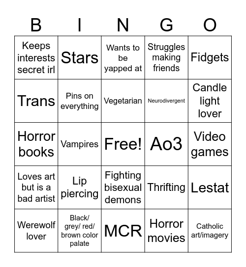 Alex Bingo Card