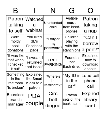 Library Staff Bingo Card