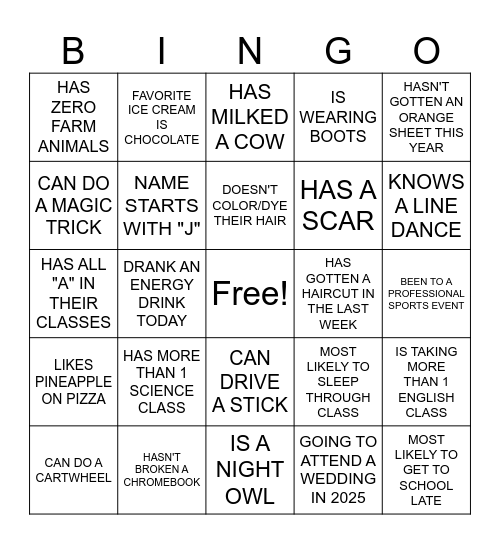 PRAIRIE HOME PEOPLE Bingo Card