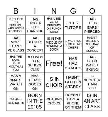 PRAIRIE HOME PEOPLE Bingo Card
