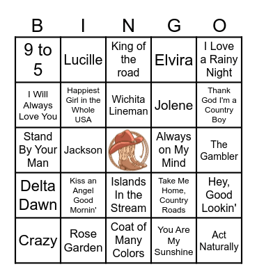 Country Western Bingo Card
