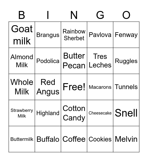 M1LK Bingo Card