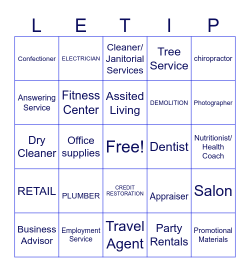 Mt. Laurel LeTip Guest Challenge Bingo Card