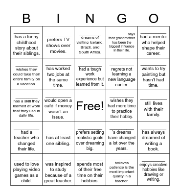 The Reunion Bingo Card