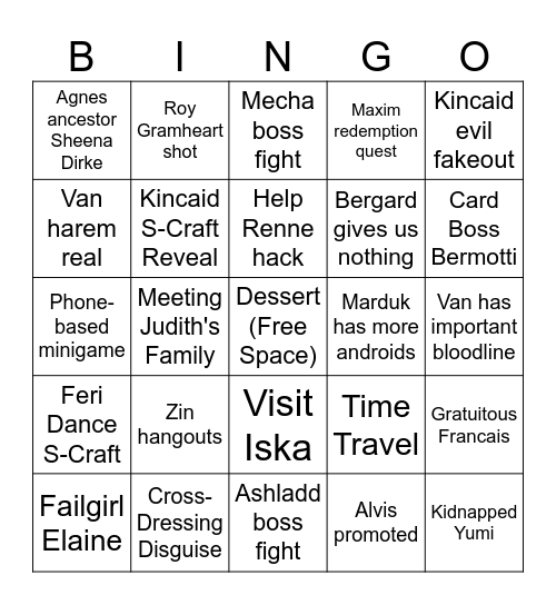 Trails Through Daybreak 2 Bingo Card