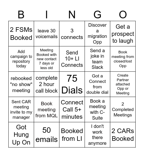POWER DAY!! Bingo Card