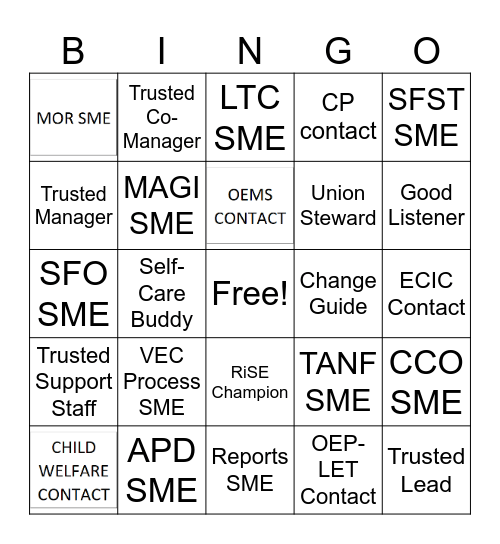 Network Bingo Card
