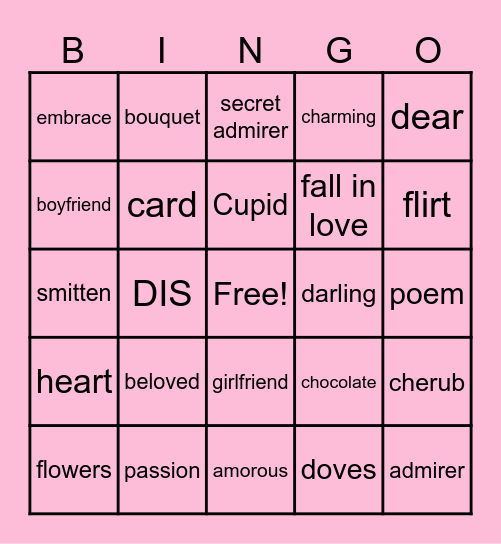 Valentine's Day Bingo Card