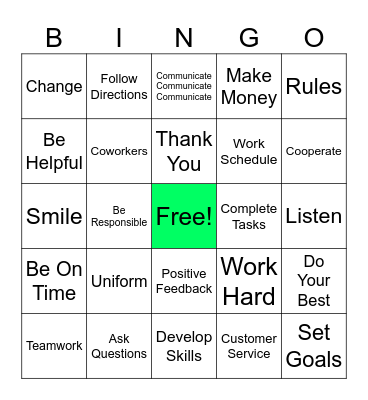 Let's Explore More About Working Card #1 Bingo Card