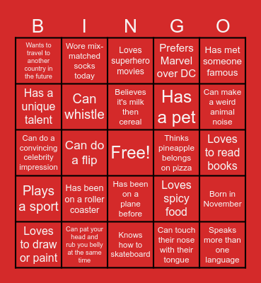 Connection Quest Bingo Card