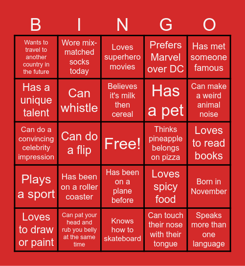 Connection Quest Bingo Card