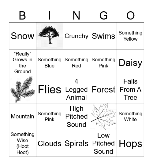 I Spy BINGO Card