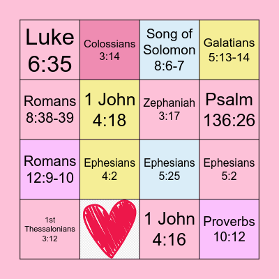 Valentine's Bingo Card