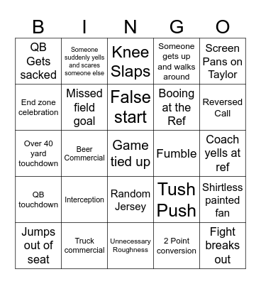 Superbowl 59 Bingo Card