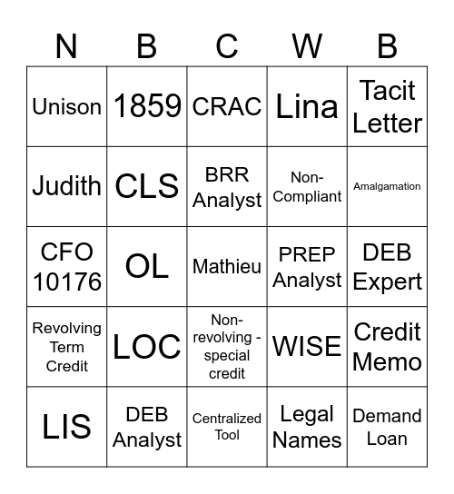 NBCWB Bingo Card