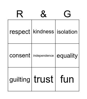 Red Flag or Green Flag Bingo Card