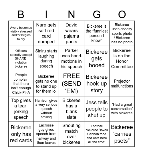 Cannon Discussions! Bingo Card