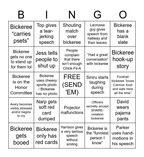 Cannon Discussions! Bingo Card