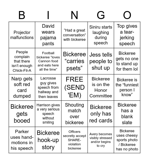 Cannon Discussions! Bingo Card