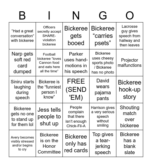 Cannon Discussions! Bingo Card