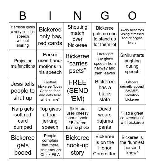 Cannon Discussions! Bingo Card