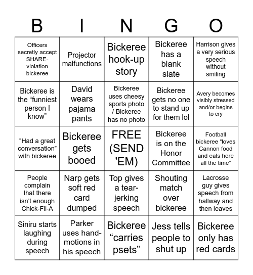 Cannon Discussions! Bingo Card