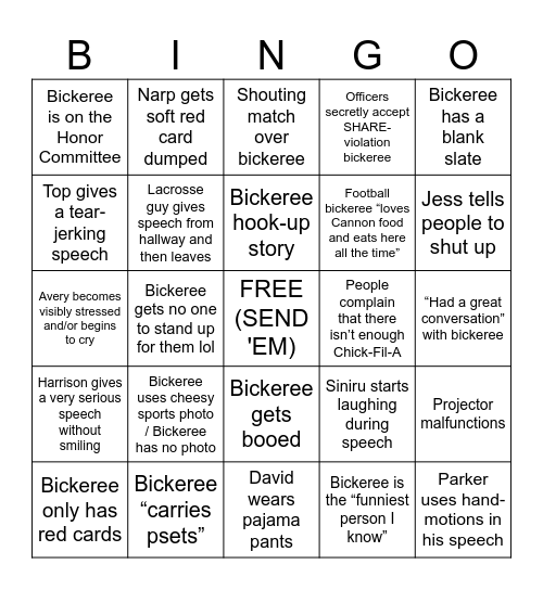 Cannon Discussions! Bingo Card