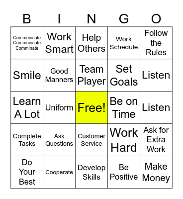 Let's Explore More About Working Card #3 Bingo Card