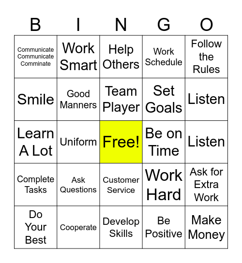 Let's Explore More About Working Card #3 Bingo Card