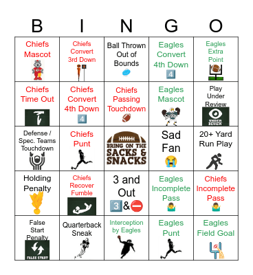 🏆🏈 SUPER BOWL 2025  🏈🏆 Bingo Card