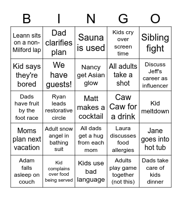 Susie's Circle of Trust 2025 Bingo Card