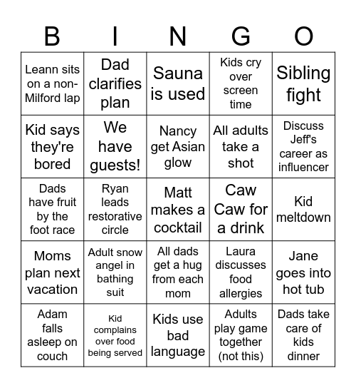 Susie's Circle of Trust 2025 Bingo Card