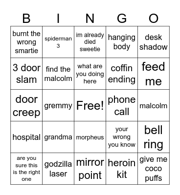 La Mort Bingo Card